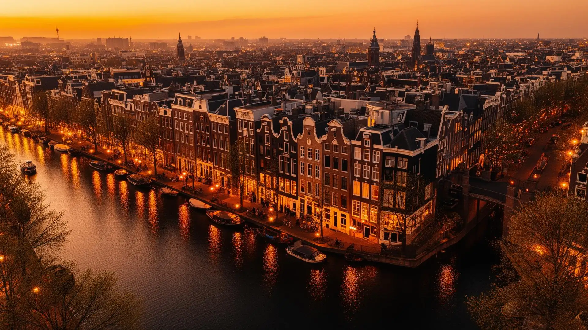 Amsterdam canals at dusk — Benelux market served by Žito Consulting for European FMCG market entry